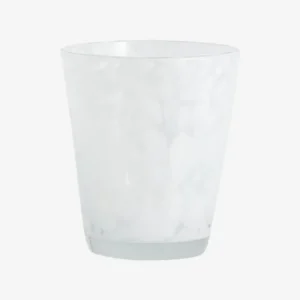 TEPIN drikkeglas med mønster - h10 cm - klar glas/hvid - nordal.dk