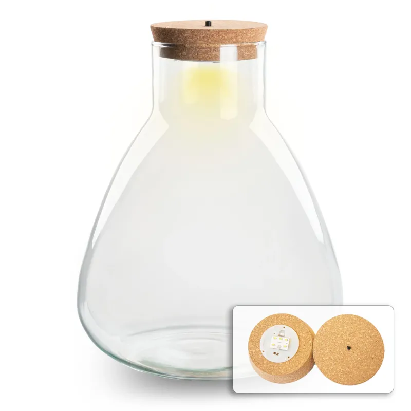 Terrarium bottle 'Sam' - Incl. LED cork - Closed terrarium Ø 24.5 cm ↑ 30 cm