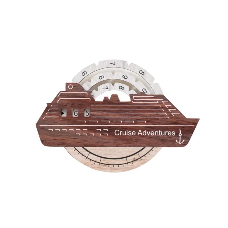 Travel Tracker Cruise Liner 3D Colored Wooden World Map - Cappuccino by Enjoy The Wood