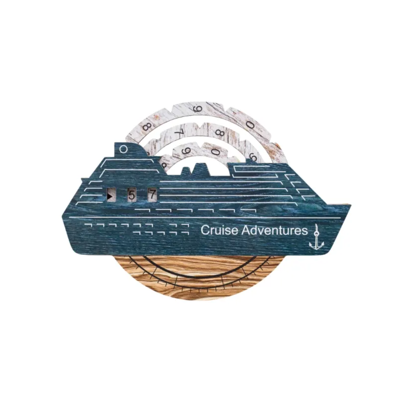 Travel Tracker Cruise Liner 3D Colored Wooden World Map - Mystery by Enjoy The Wood