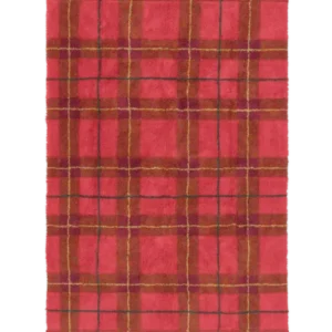 WASHABLE RUG TARTAN VINTAGE RED